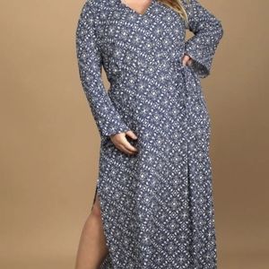 NWT Lulu's maxi caftan dress L